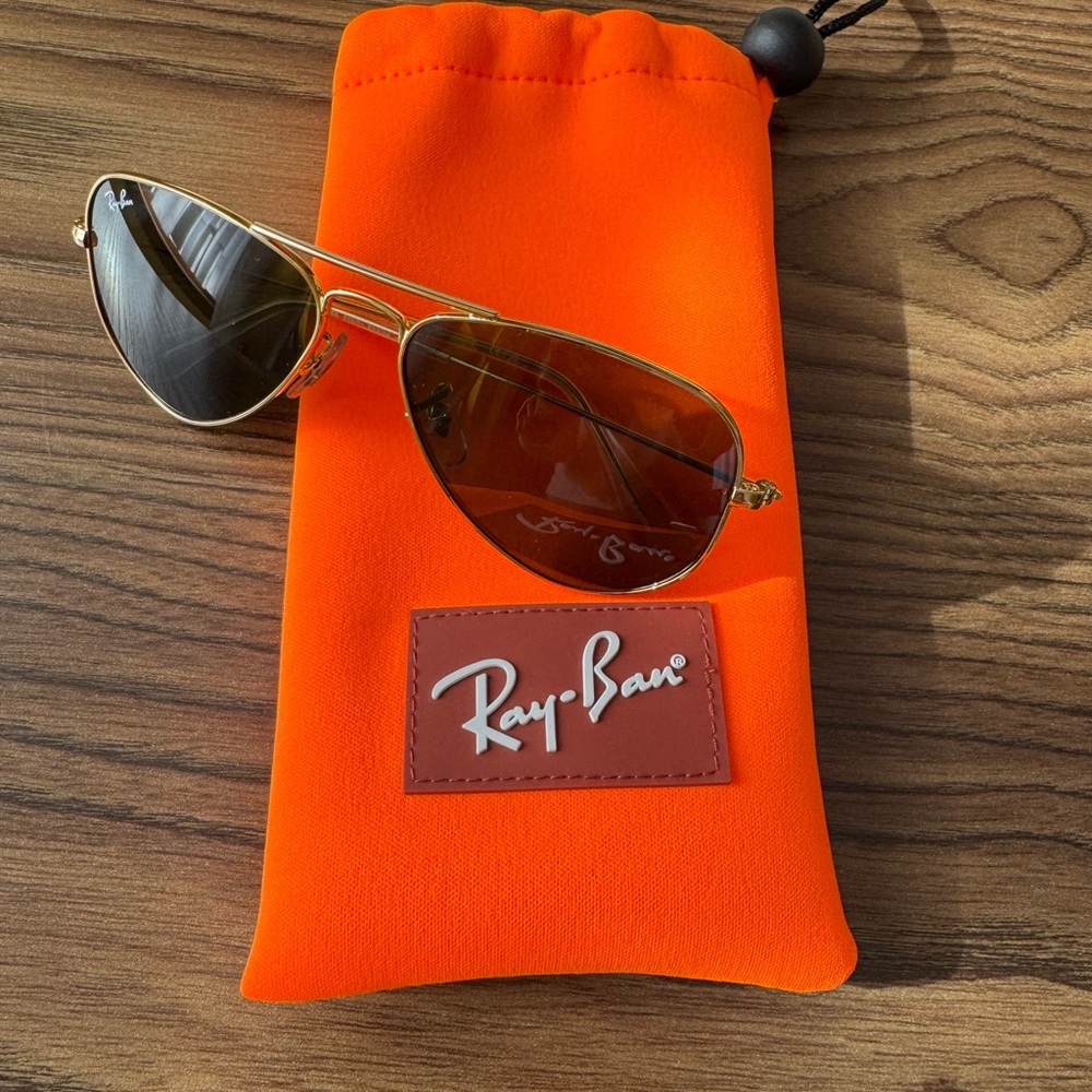 Ray Ban Junior Aviators 5106 Arista Dark green/Gold NWT - Picture 6 of 15